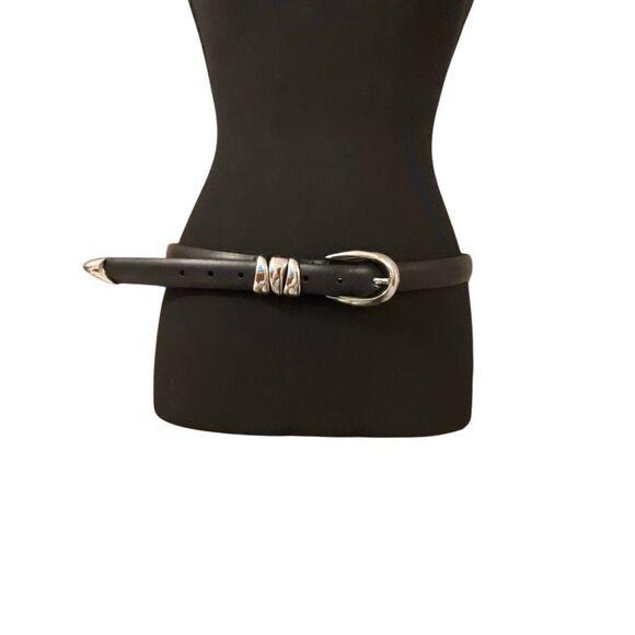 Madewell Women’s Triple Metal Keeper Leather/Silver Belt - Picture 1 of 12